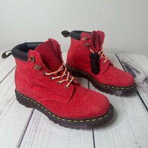 NEW! Dr. Martens 939 Ben Long Nap Suede Hiker Combat Boots RED Sz Women 10 Men 9
